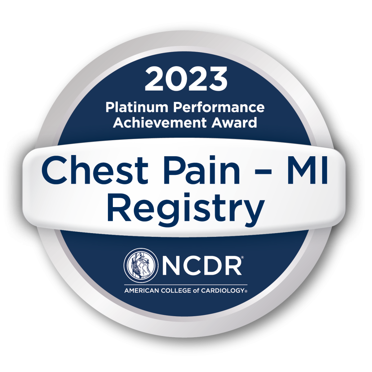 NCDR Chest pain MI registry platinum performance award badge