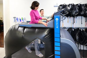 Female patient on AlterG Treadmill