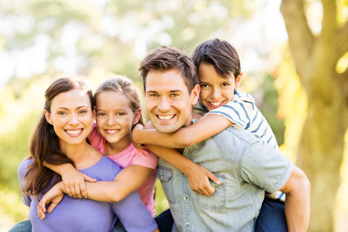 Mother, father and kids