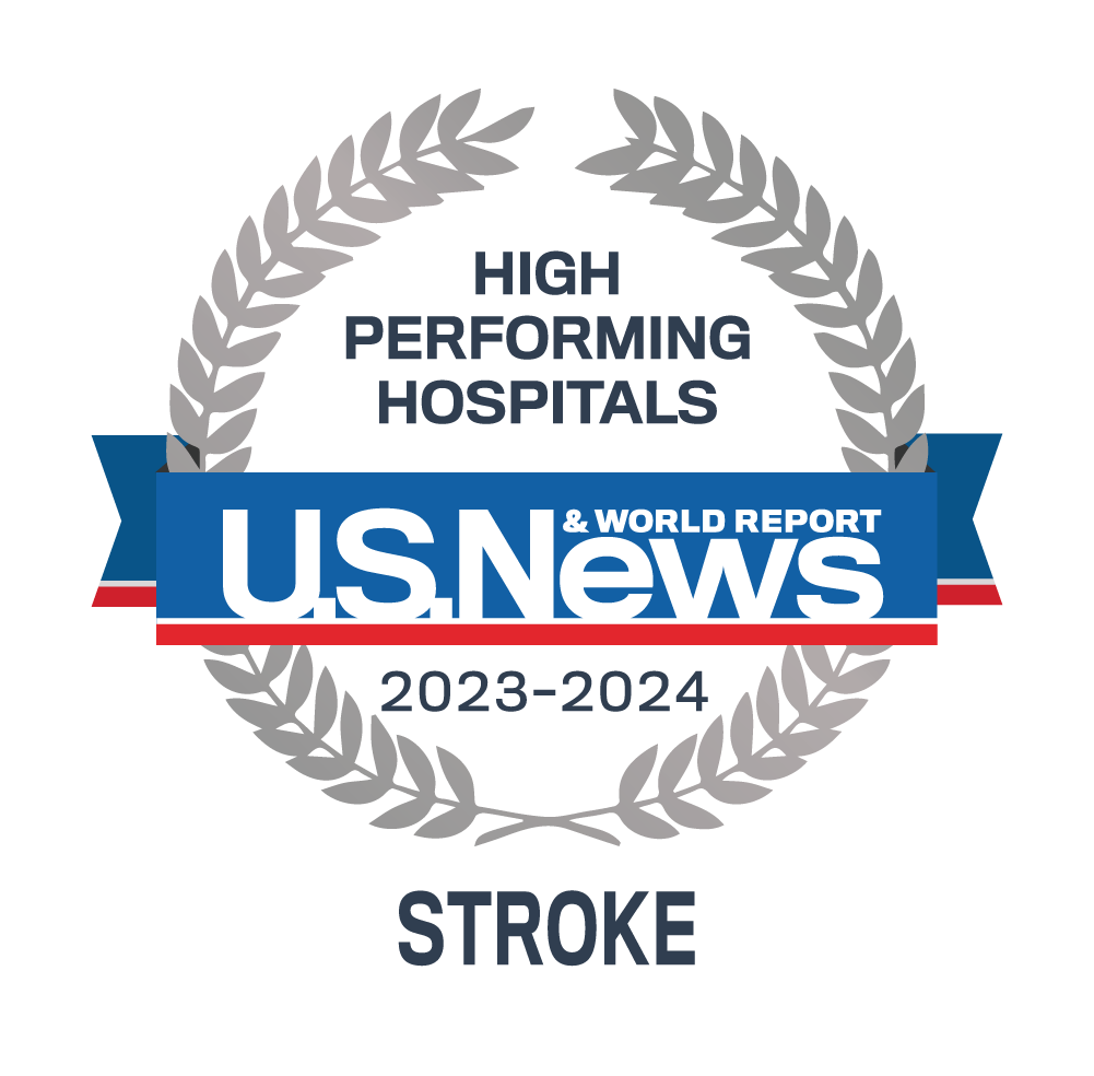 US News High Performing Hospital Award Badge - Stroke specialty logo