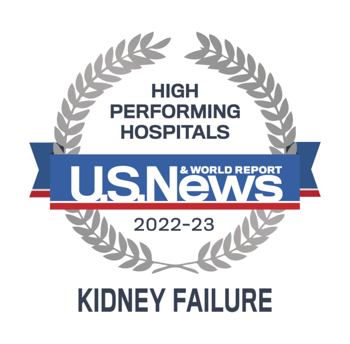US News High Performing Hospitals Award - Kidney Failure