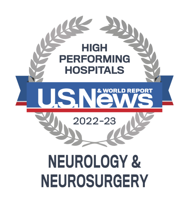 US News High Performing Hospital Award Badge - Neurology