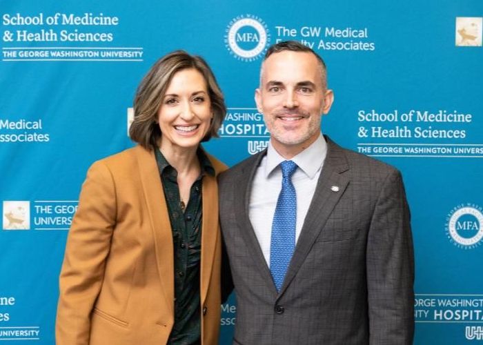 Adam Say and his wife Brooke, GW Hospital, Washington DC.