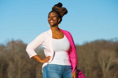 Smiling woman, weight loss surgery patient Taqwa Pope Smiling woman, weight loss surgery patient Taqwa Pope