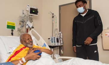 Washington, DC Football Wide Receiver Jahan Dotson Visits Cancer and Transplant Patients