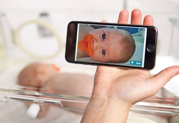 GW Health News Special arrival: New camera technology helps keep parents and newborns close