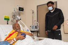 Washington, DC Football Wide Receiver Jahan Dotson Visits Cancer and Transplant Patients