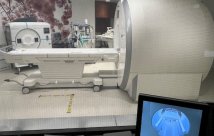 The iMRI machine with a monitor in the foreground